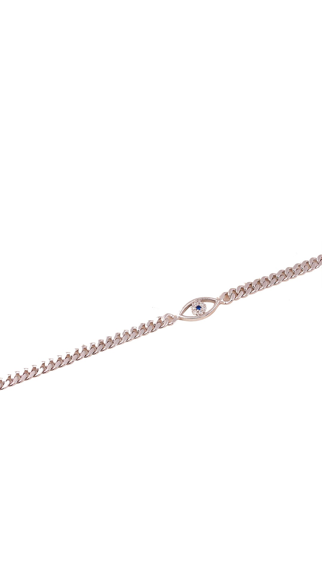 Sterling Silver Bracelet with Evil Eye Charm