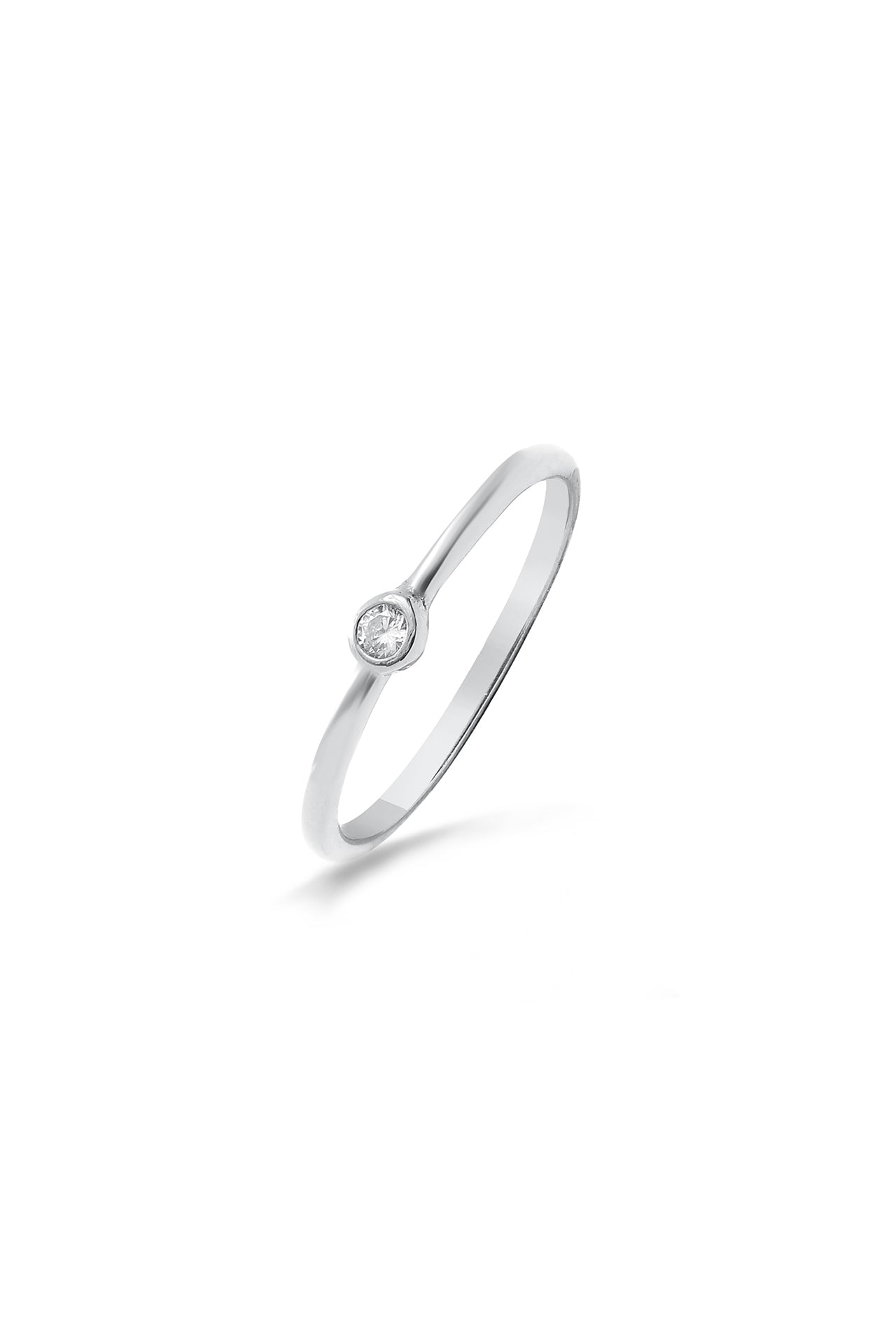 Custom Birthstone Minimalist Ring in Silver